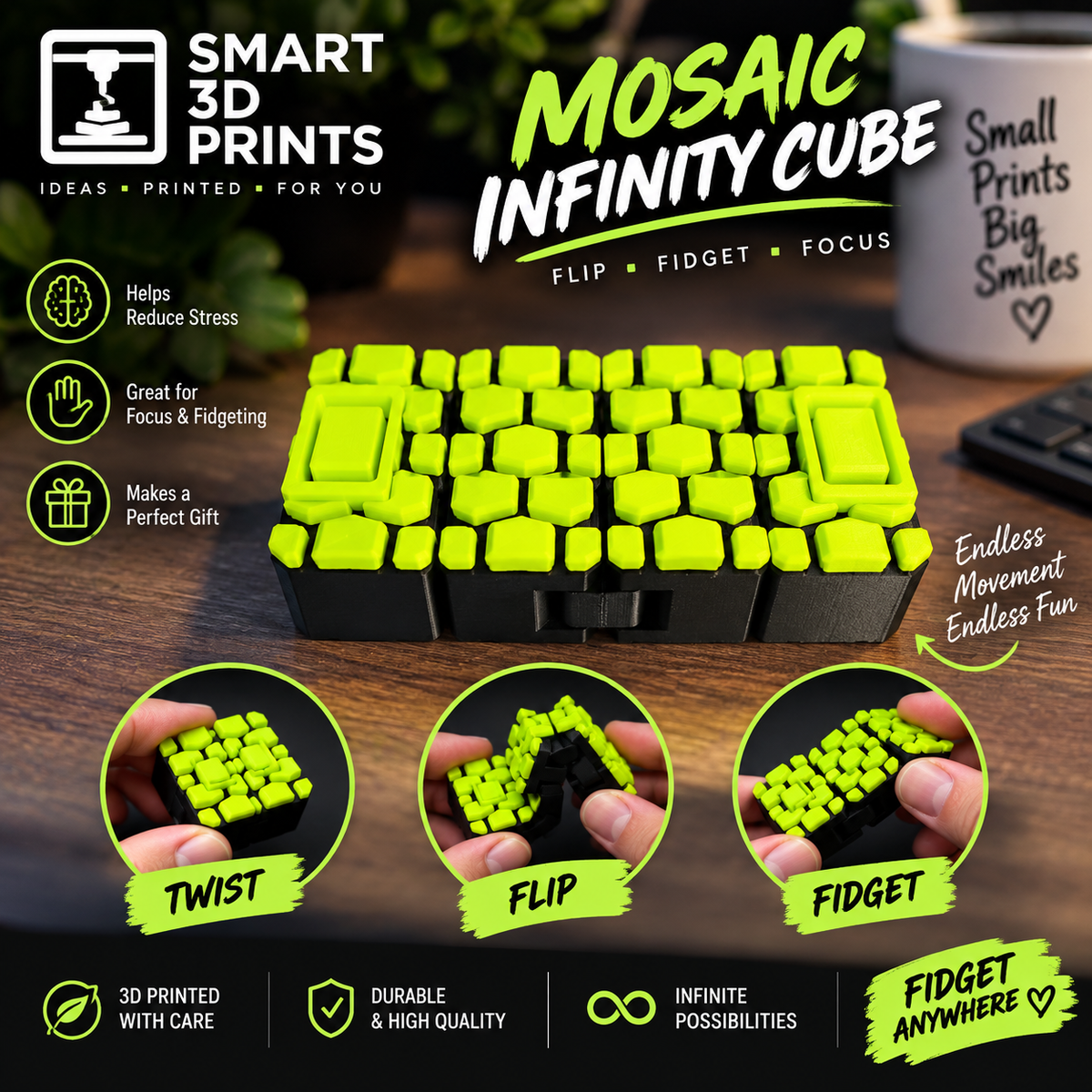 Mosaic Infinity Fidget Cube