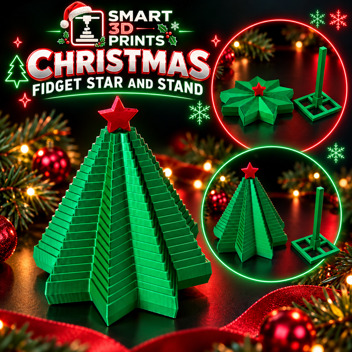 Fidget Star Christmas Edition + Stand