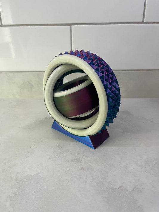 Extra Large Gyro Fidget with glow in the dark ends