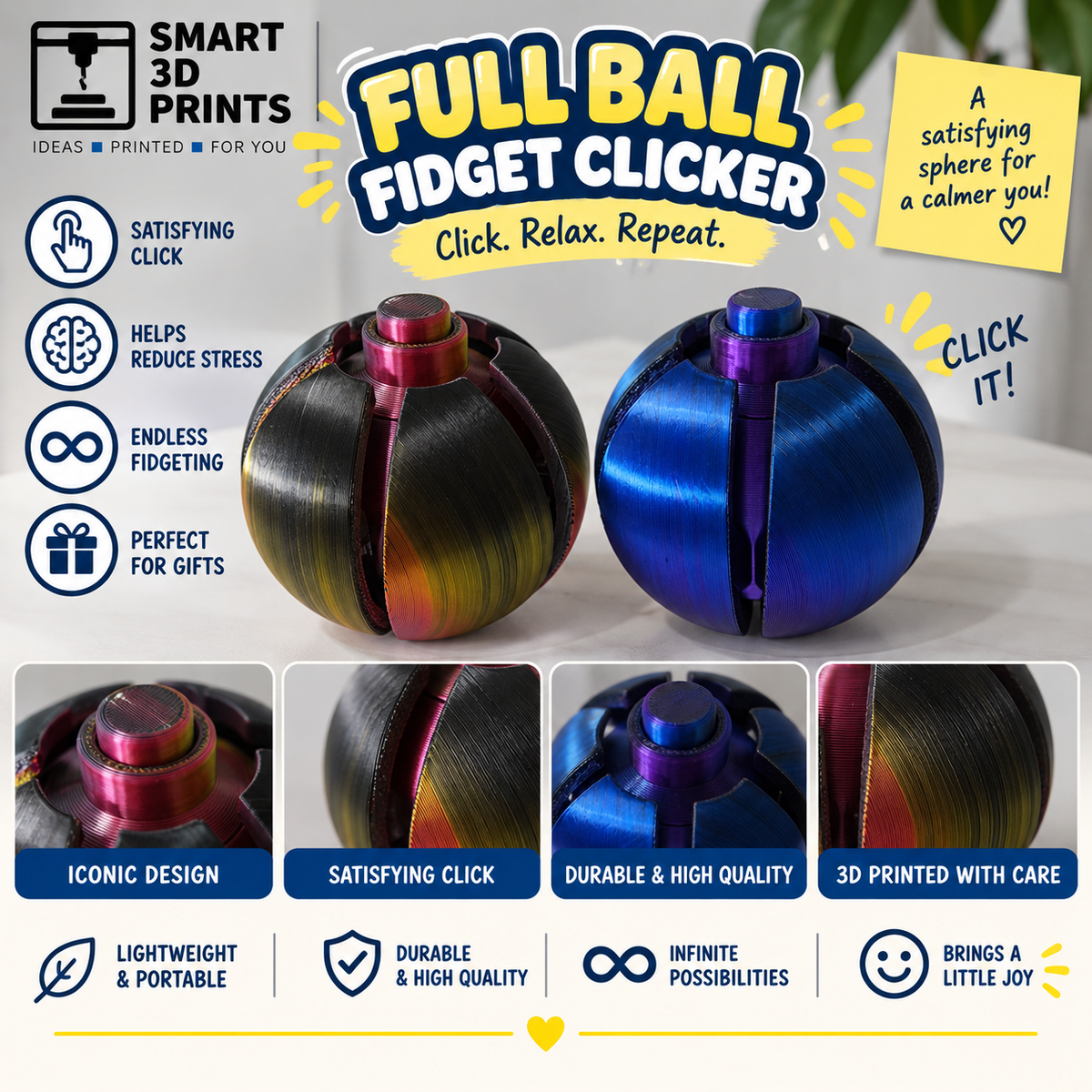 Super Full Ball Clicker Fidget Toy