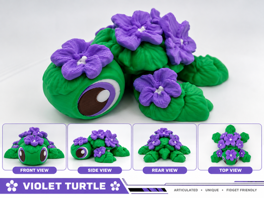 Articulated Violet Turtle Toy