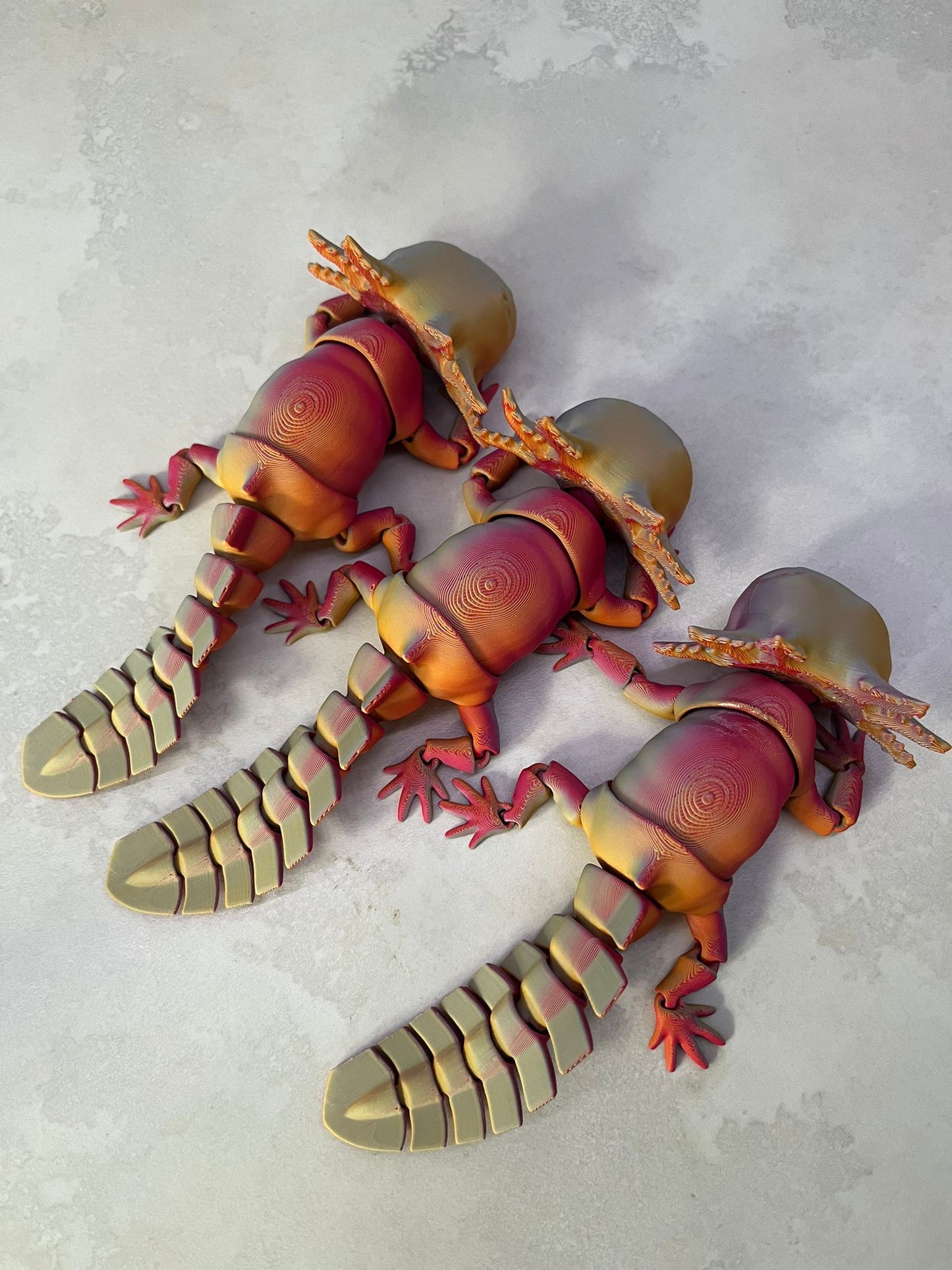 Axolotl Smiling - Medium (7 inch), Large (10 inch) or EXTRA LARGE (14 inch) Articulated Axolotl toy in any colour