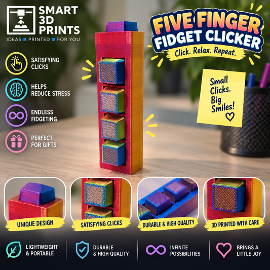 Five finger hand held clicker fidget