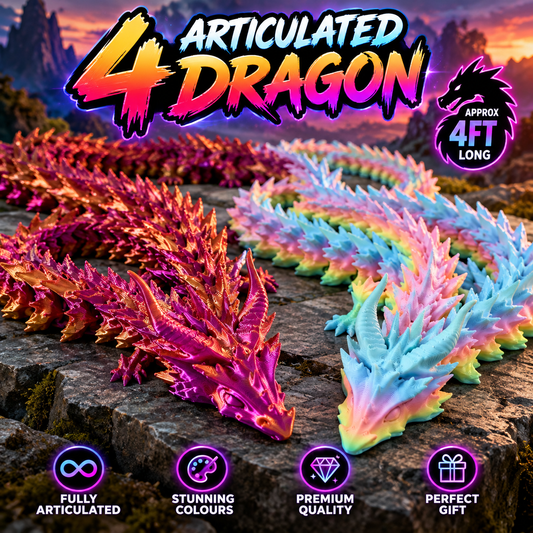 Huge 4 Foot Articulated Dragon