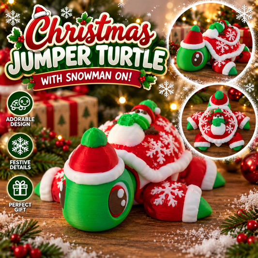Cute Articulated Christmas Jumper Turtle