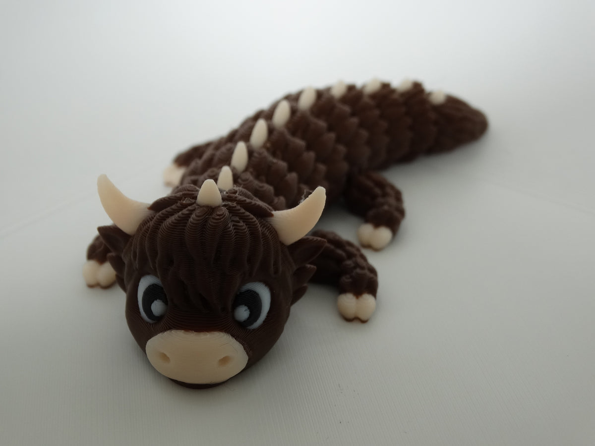 Highland Cow Articulated Dragon - Mini + XL versions