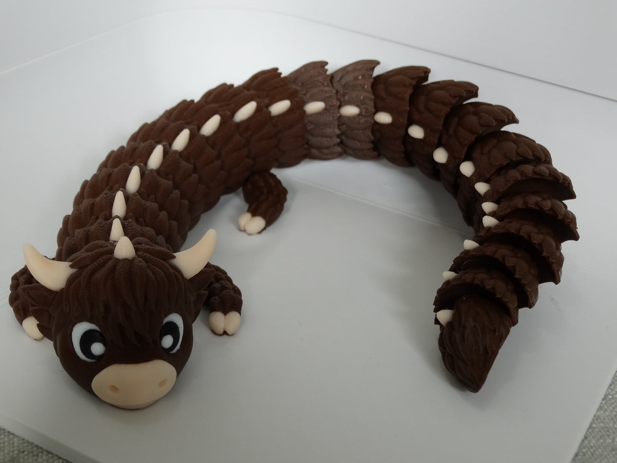 Highland Cow Articulated Dragon - Mini + XL versions