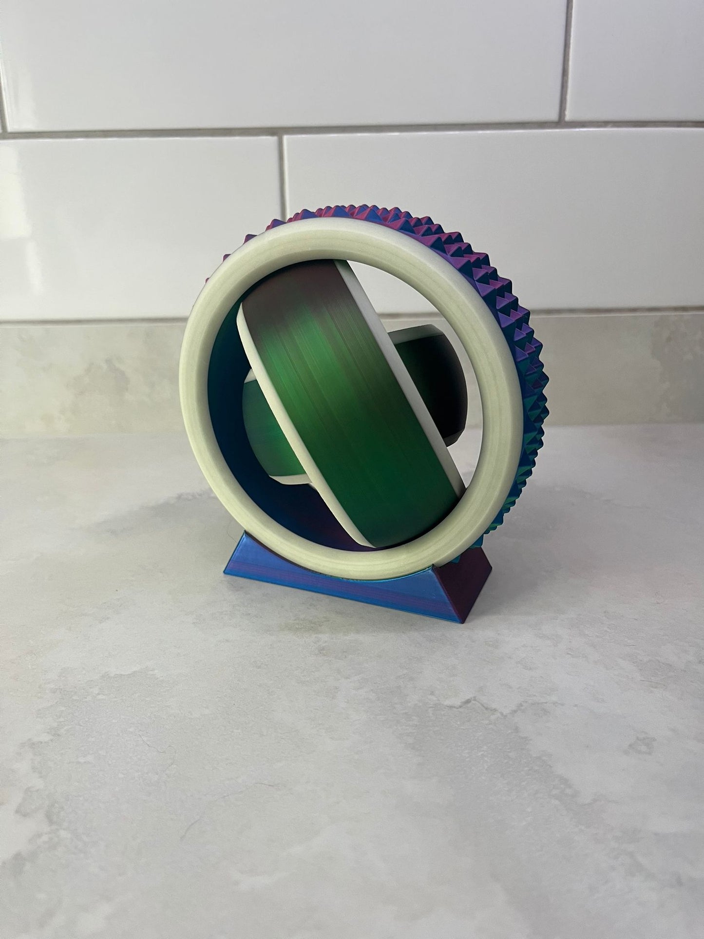 Extra Large Gyro Fidget with glow in the dark ends