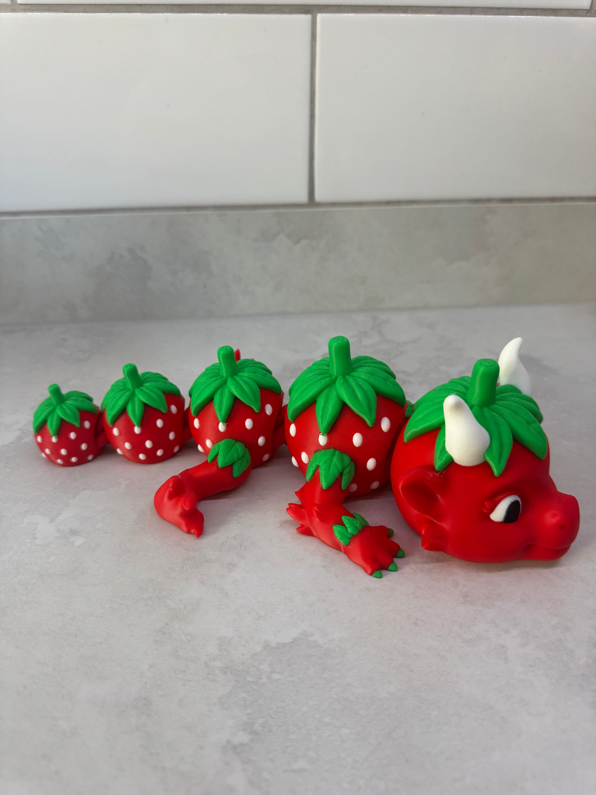 XXL Articulated Strawberry Dragon