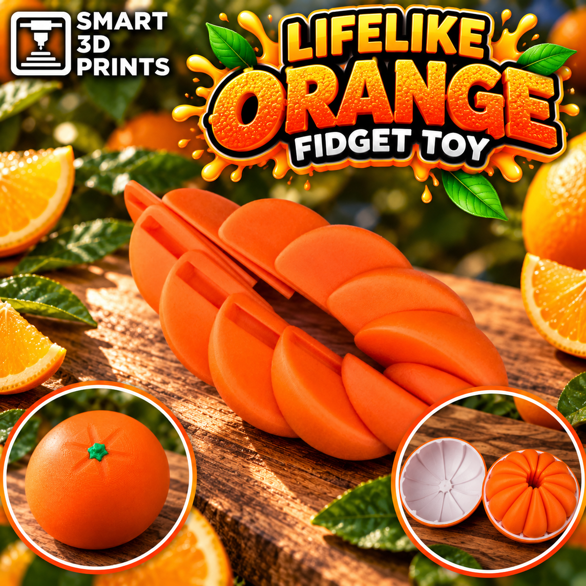 Orange Slime Segment Fidget Toy