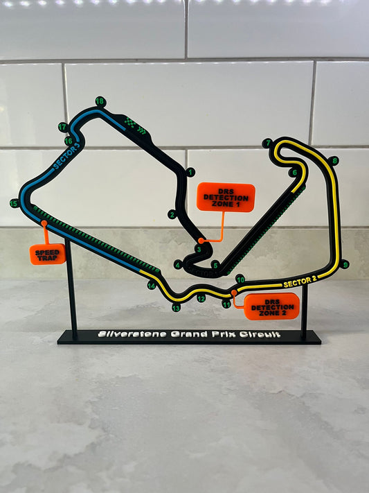 3D Silverstone circuit artwork with stand