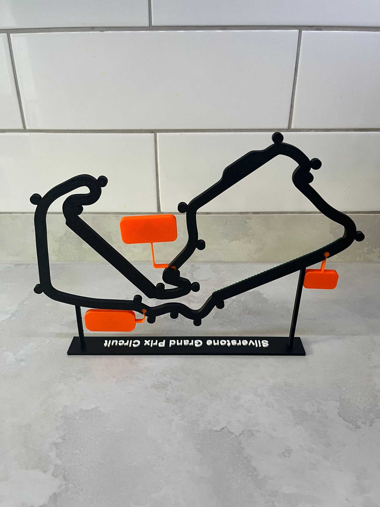 3D Silverstone circuit artwork with stand
