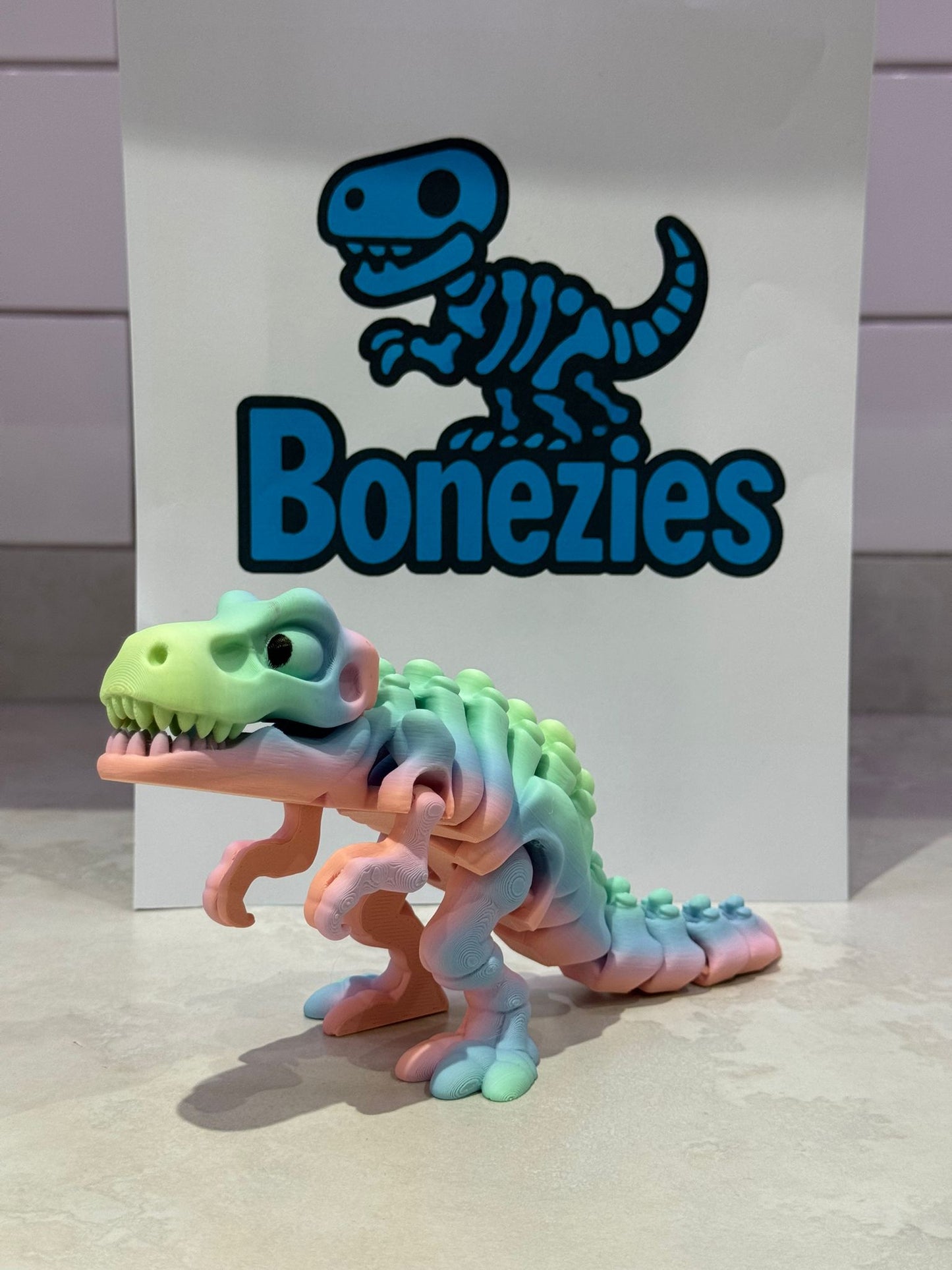 BONEZIES - Skeleton articulated fidget toy collection - GREEN/YELLOW COLOUR