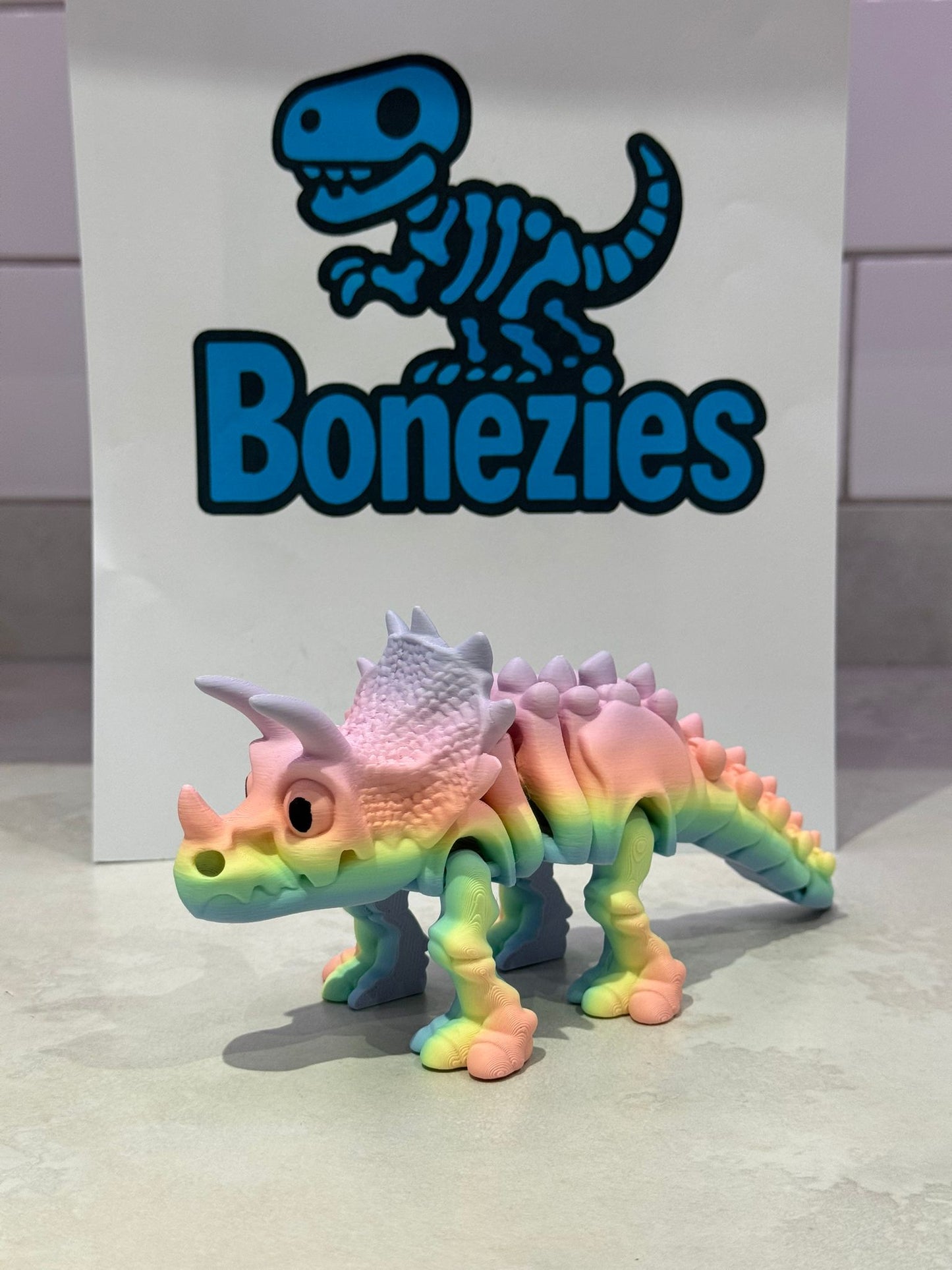 BONEZIES - Skeleton articulated fidget toy collection - GREEN/YELLOW COLOUR