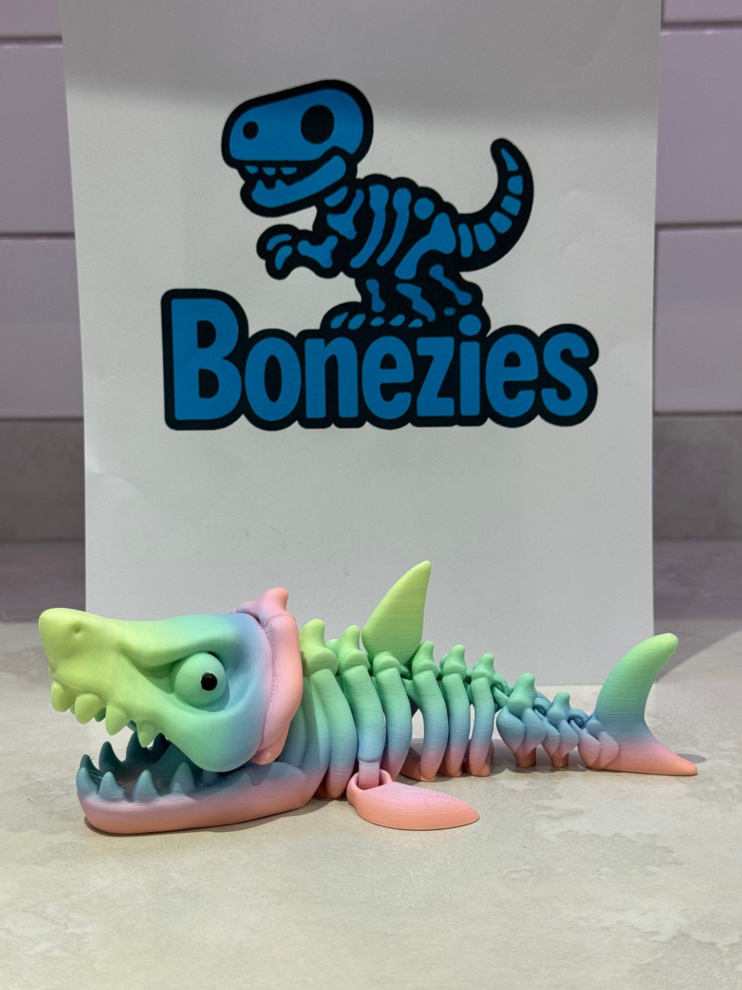 BONEZIES - Skeleton articulated fidget toy collection - GREEN/YELLOW COLOUR