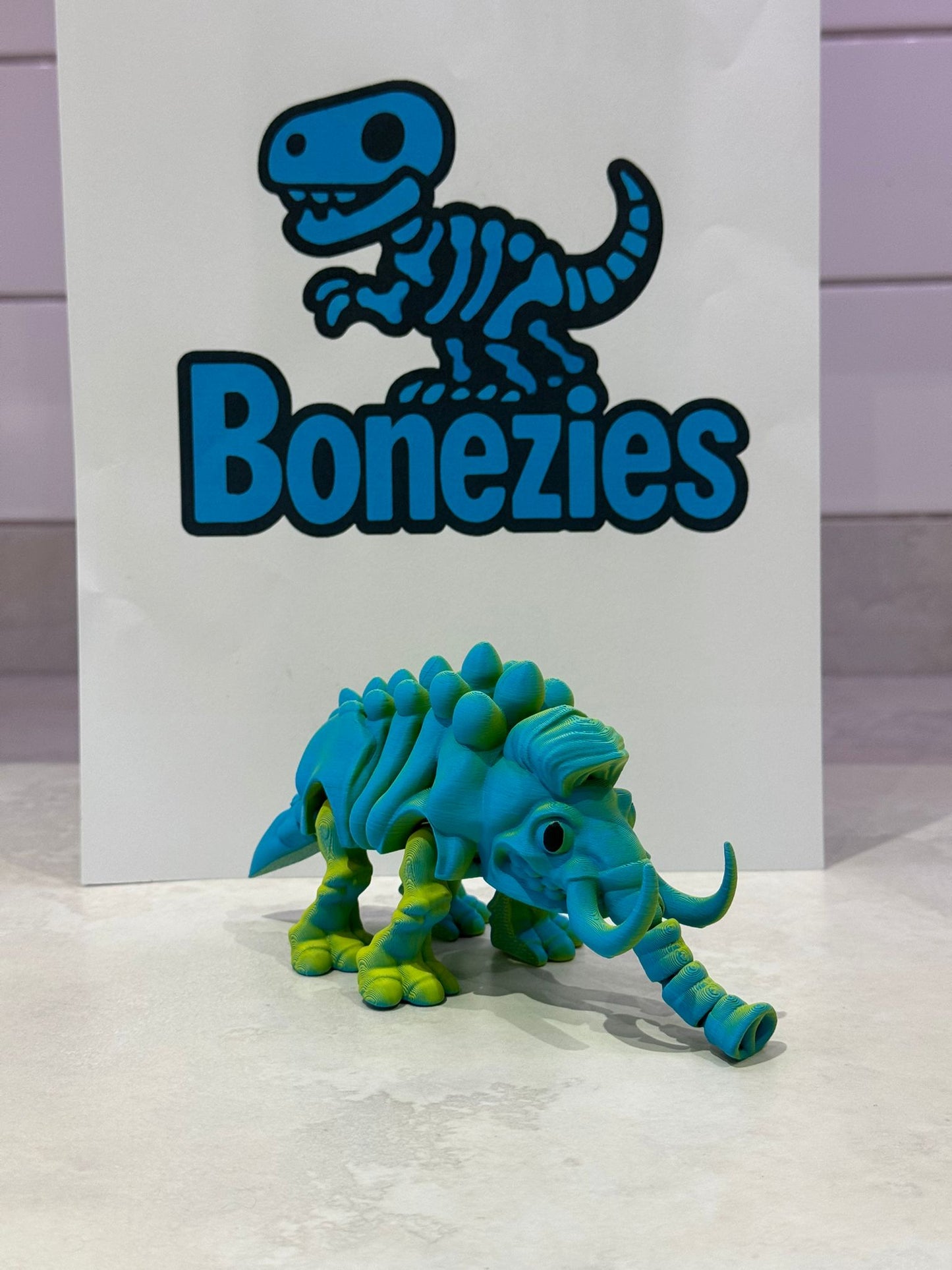 BONEZIES - Skeleton articulated fidget toy collection - GREEN/YELLOW COLOUR