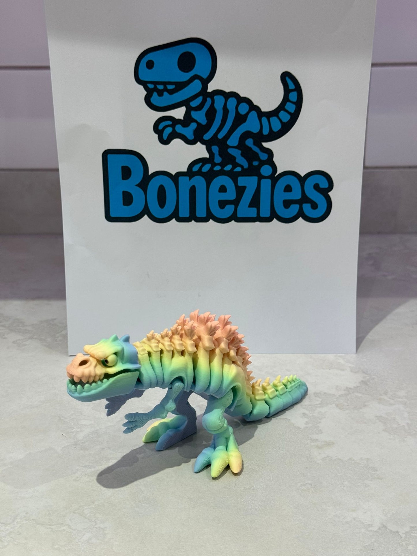 BONEZIES - Skeleton articulated fidget toy collection - GREEN/YELLOW COLOUR