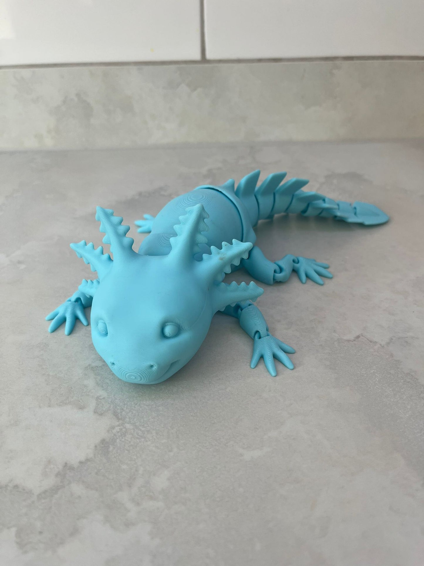 Axolotl Smiling - Medium (7 inch), Large (10 inch) or EXTRA LARGE (14 inch) Articulated Axolotl toy in any colour