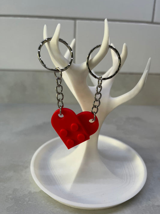 Pair of brick keyrings to make heart shape