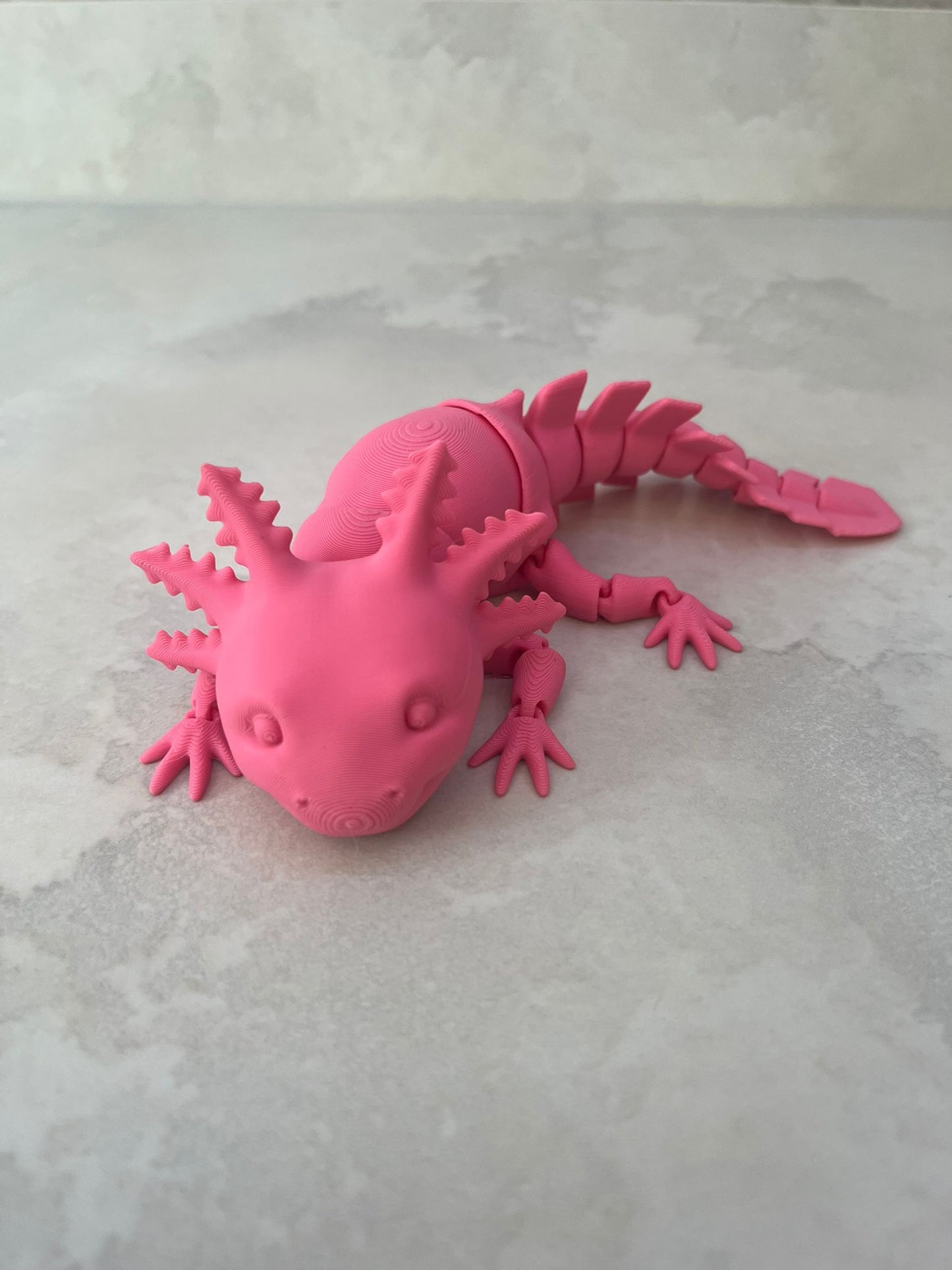 Axolotl Smiling - Medium (7 inch), Large (10 inch) or EXTRA LARGE (14 inch) Articulated Axolotl toy in any colour