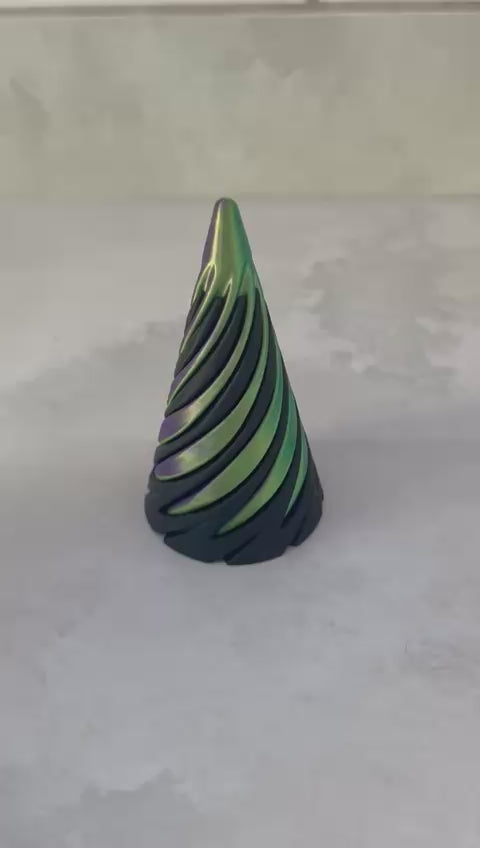 7cm Impossible Cone Fidget Spiral Magic Rainbow/Black