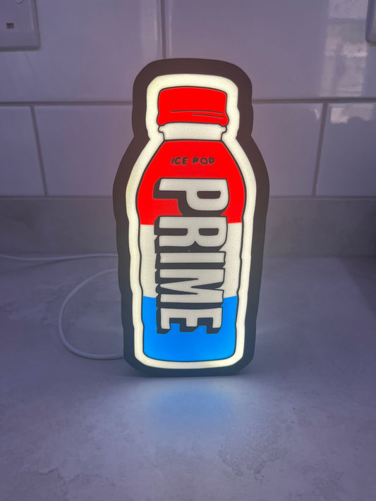 Prime Bottle light box including USB lights